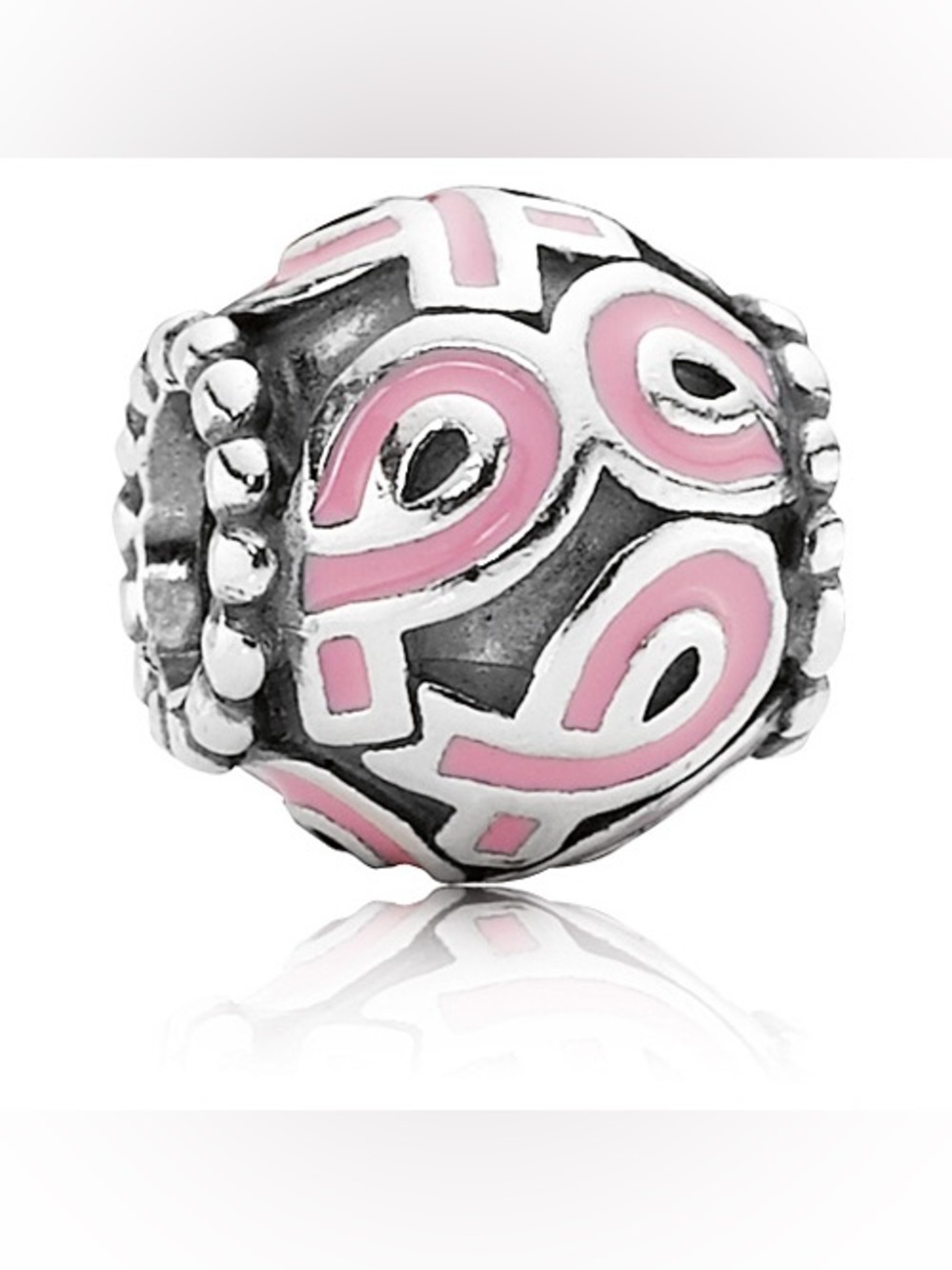 Pandora Pink Ribbon Breast Cancer Awareness Charm #790755EN24 Sterling Silver